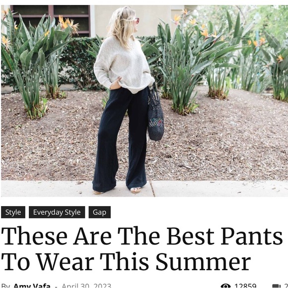 GAP Pants - NWT! GAP Black Wide Leg crinkle Gauze gauzy  Crinkle Pants Lightweight small